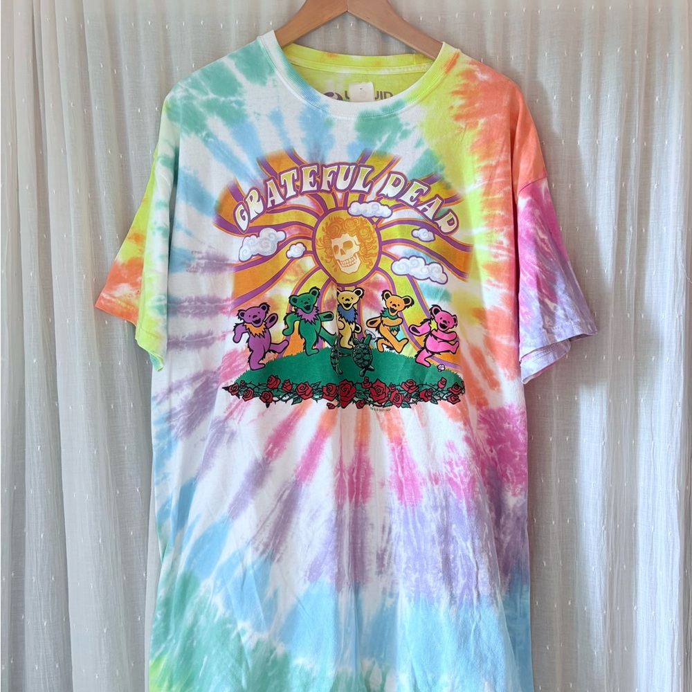 Liquid Blue Multicolor Tie-Dye Grateful Dead T-Shirt